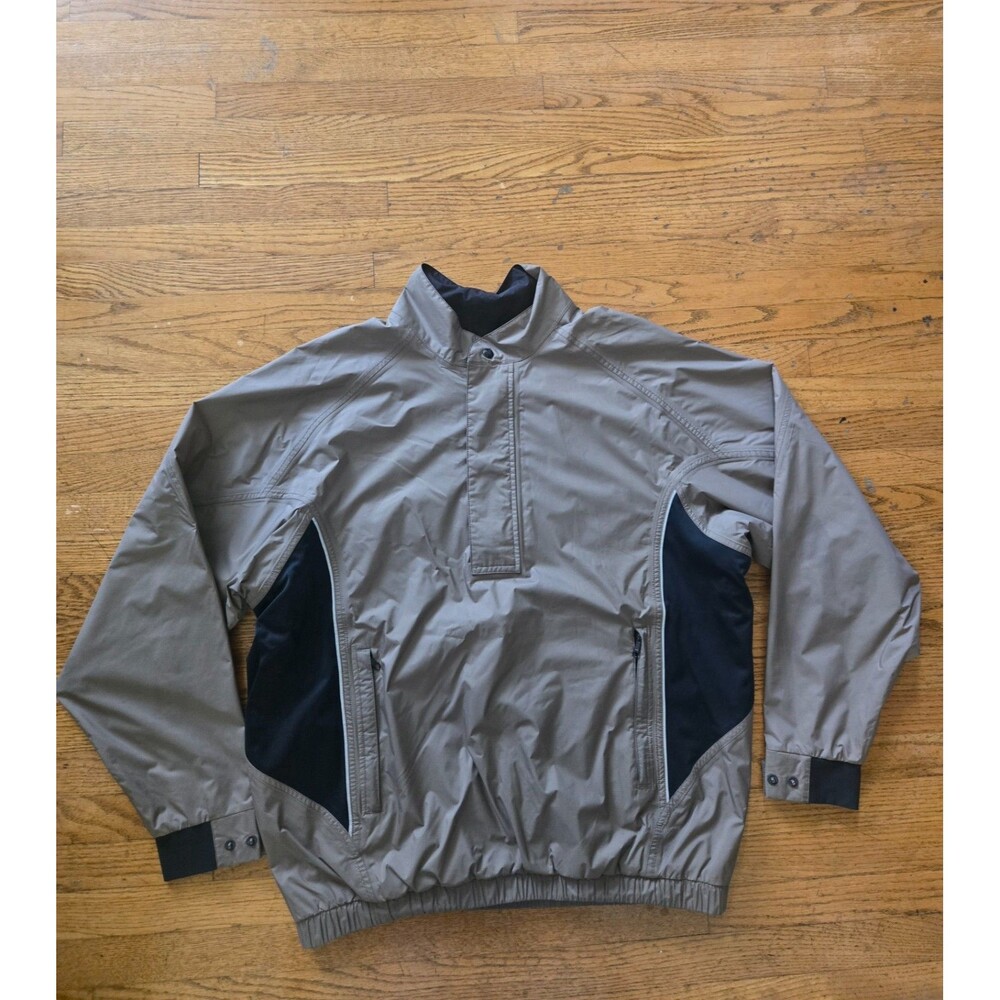 DryJoys Foot Joy Tour Collection 1/4 Zip Pullover Windbreaker Size Large Gold